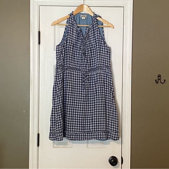 CONVERSE One Star- Blue and White Gingham Sleeveless Dress - Woman’s size M - Picture 1 of 16